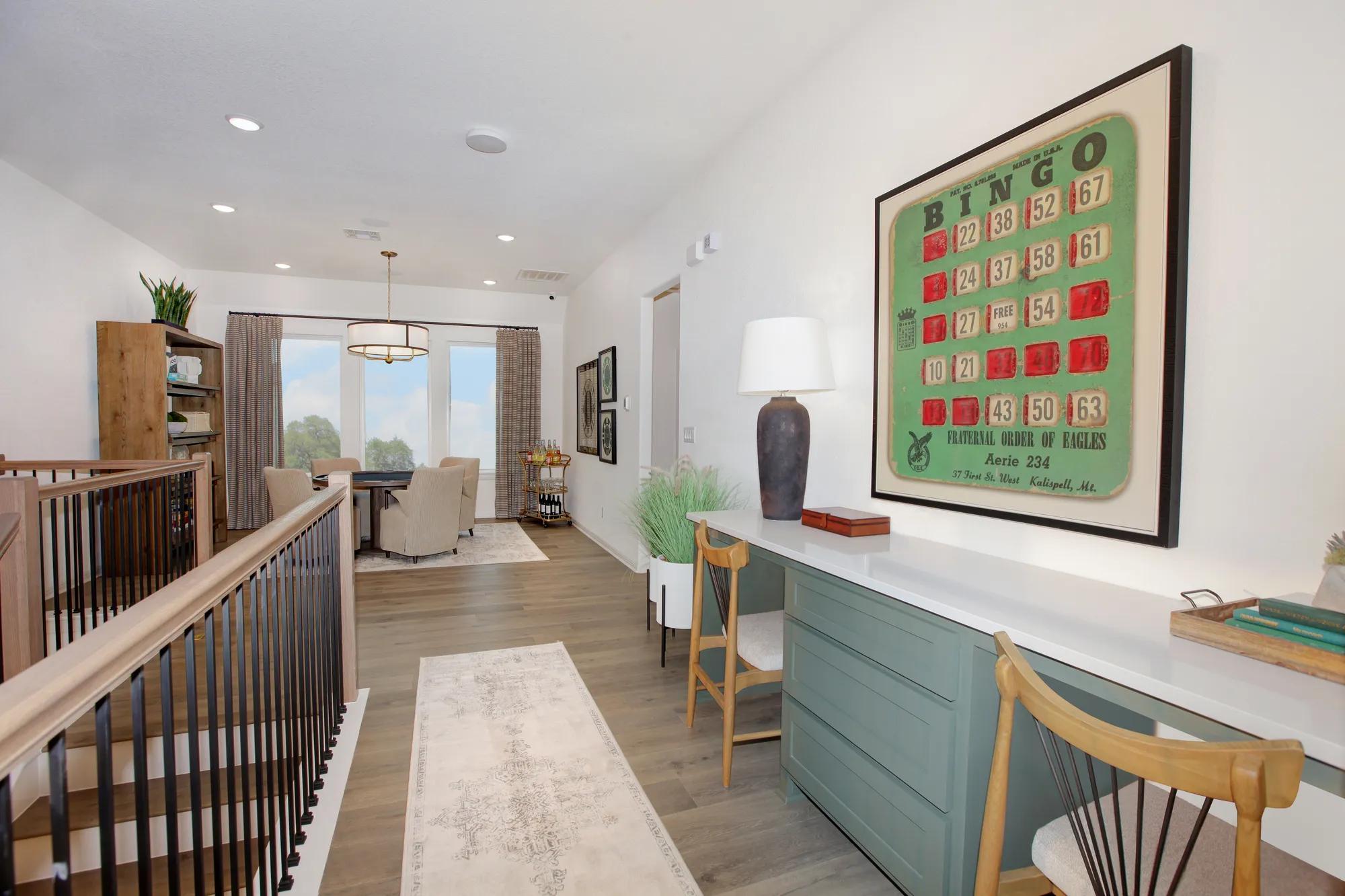 new home loft with built-in desk