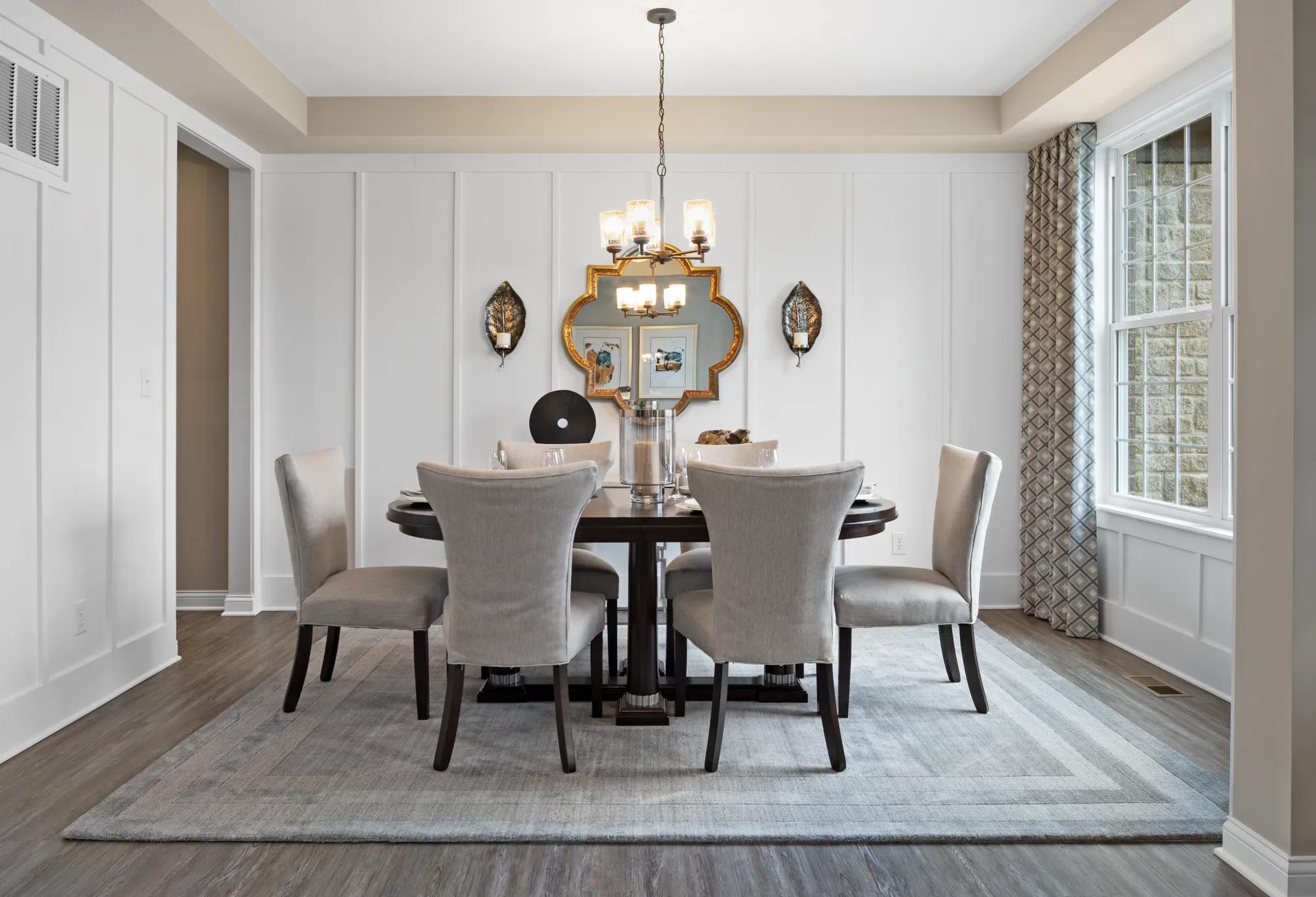 dining room with accent wall