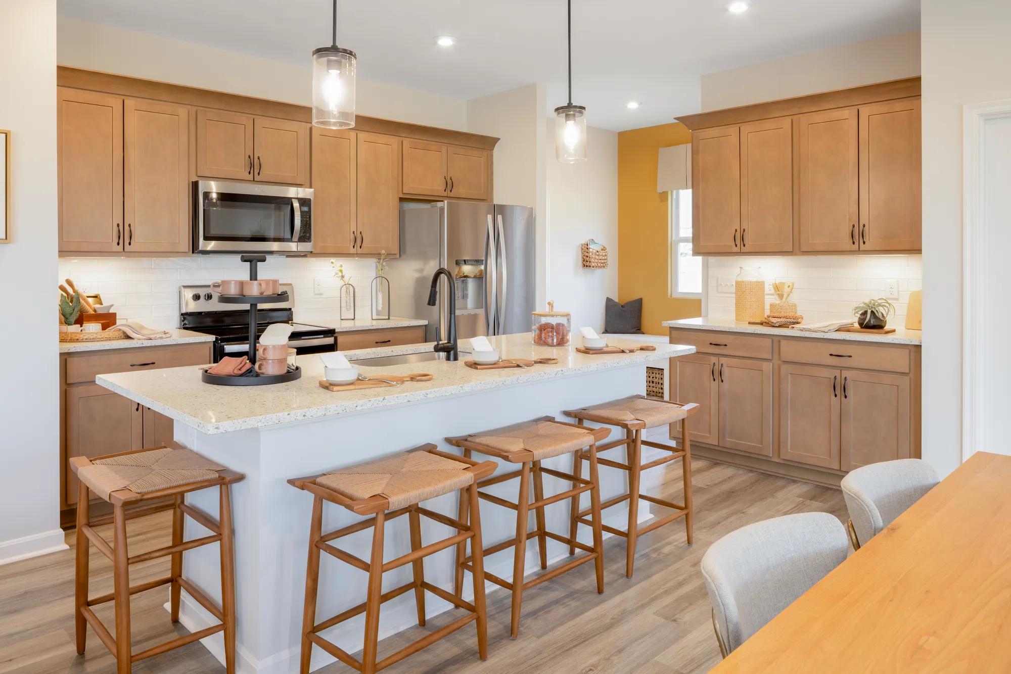 custom home kitchen with large island