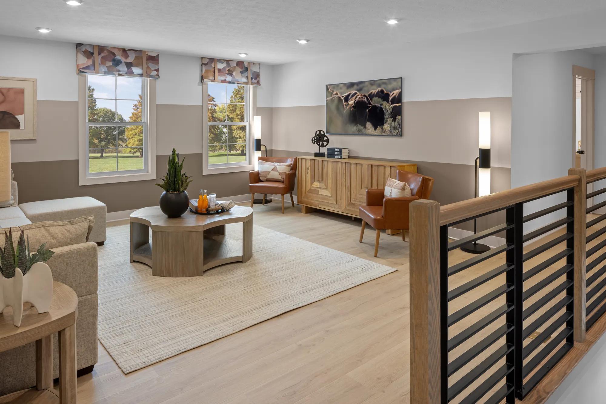 custom home gameroom with flat screen TV