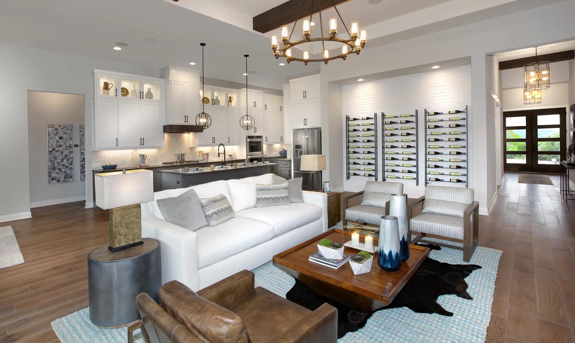 family room with hardwood floor