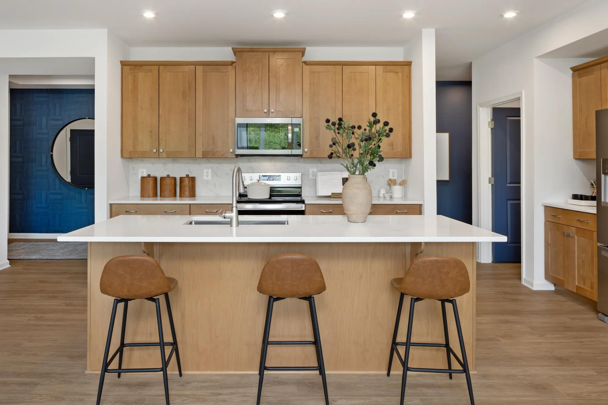 custom home kitchen with large island
