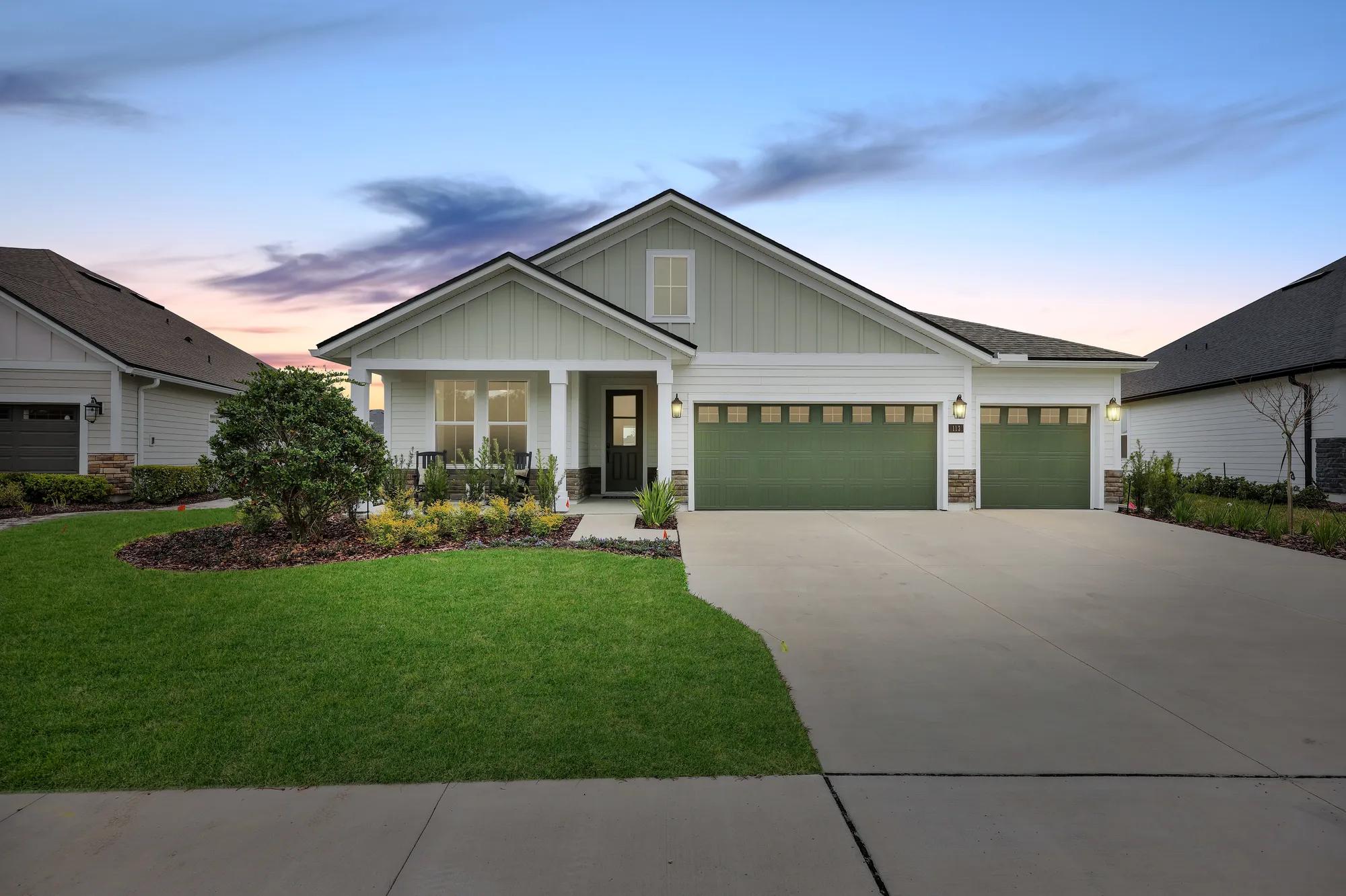 custom home with three car garage