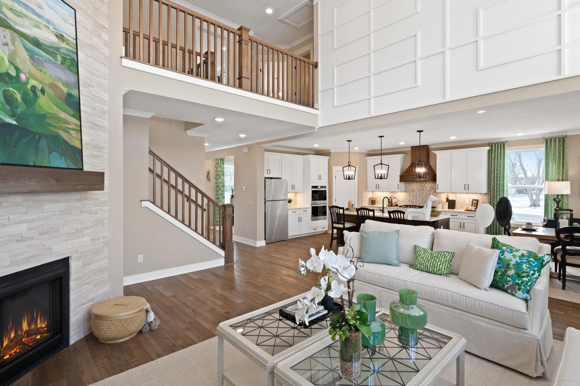 open concept family room and kitchen