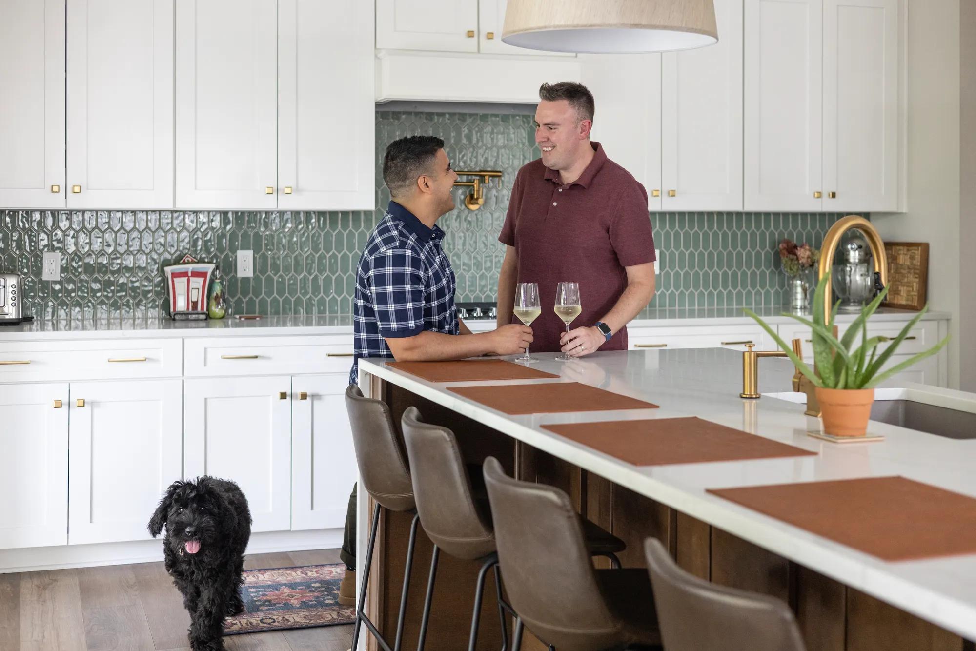 The Midwest Husbands in their beautiful Drees Home kitchen