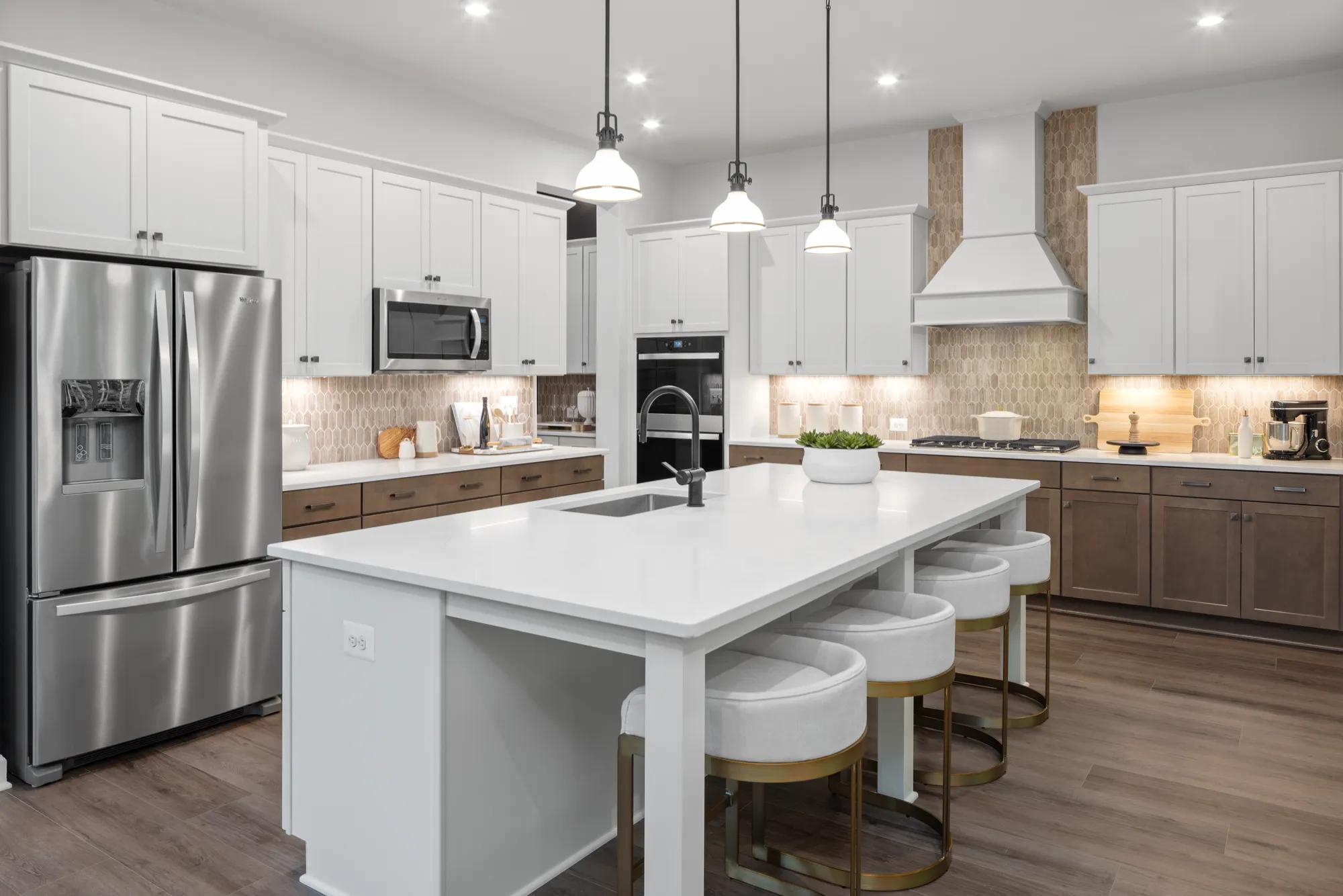 custom home kitchen with large island