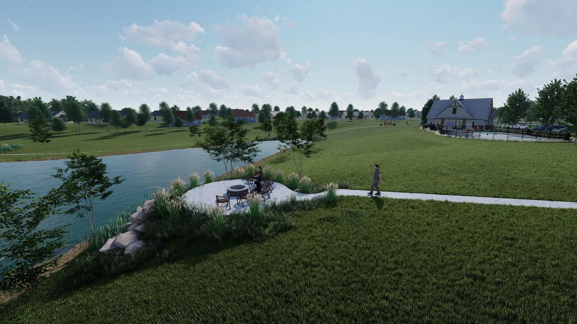 Rendering of lake