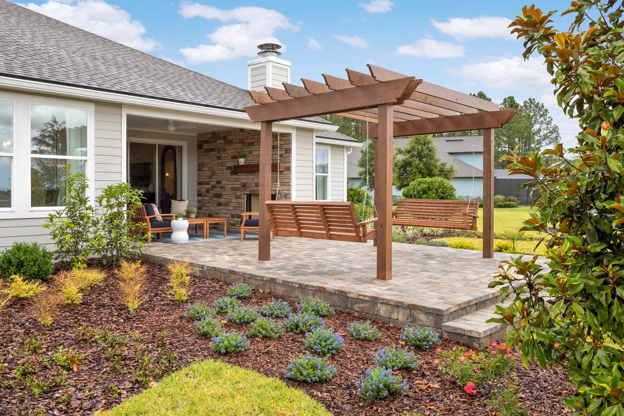 pergola with two swings