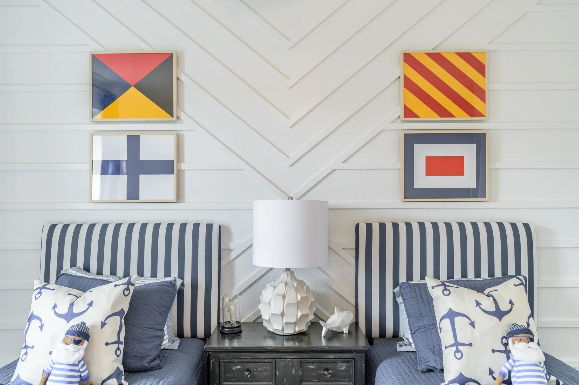 secondary bedroom with shiplap