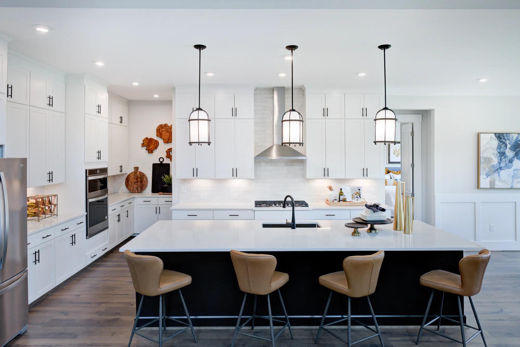 custom kitchen with large island