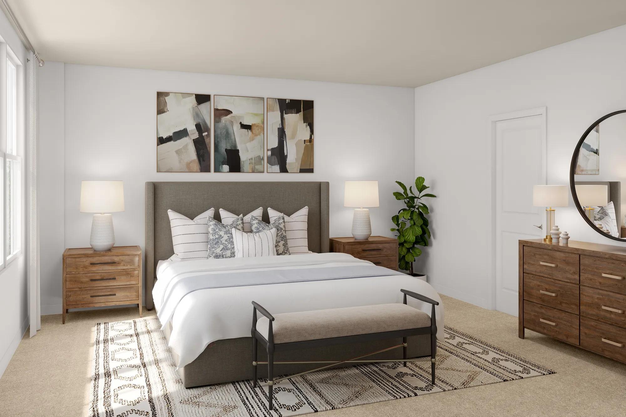 New construction townhome primary bedroom