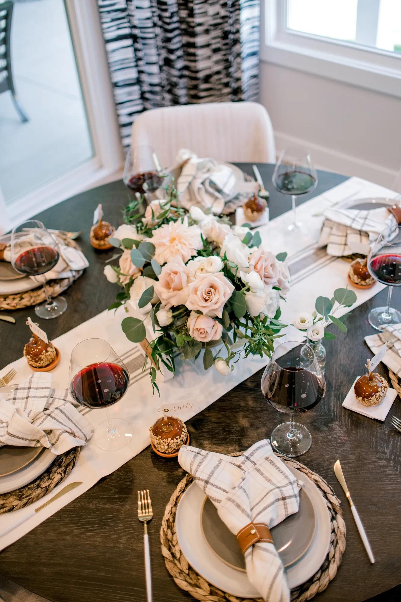 Amazing fall flower arrangements at a custom Drees Home