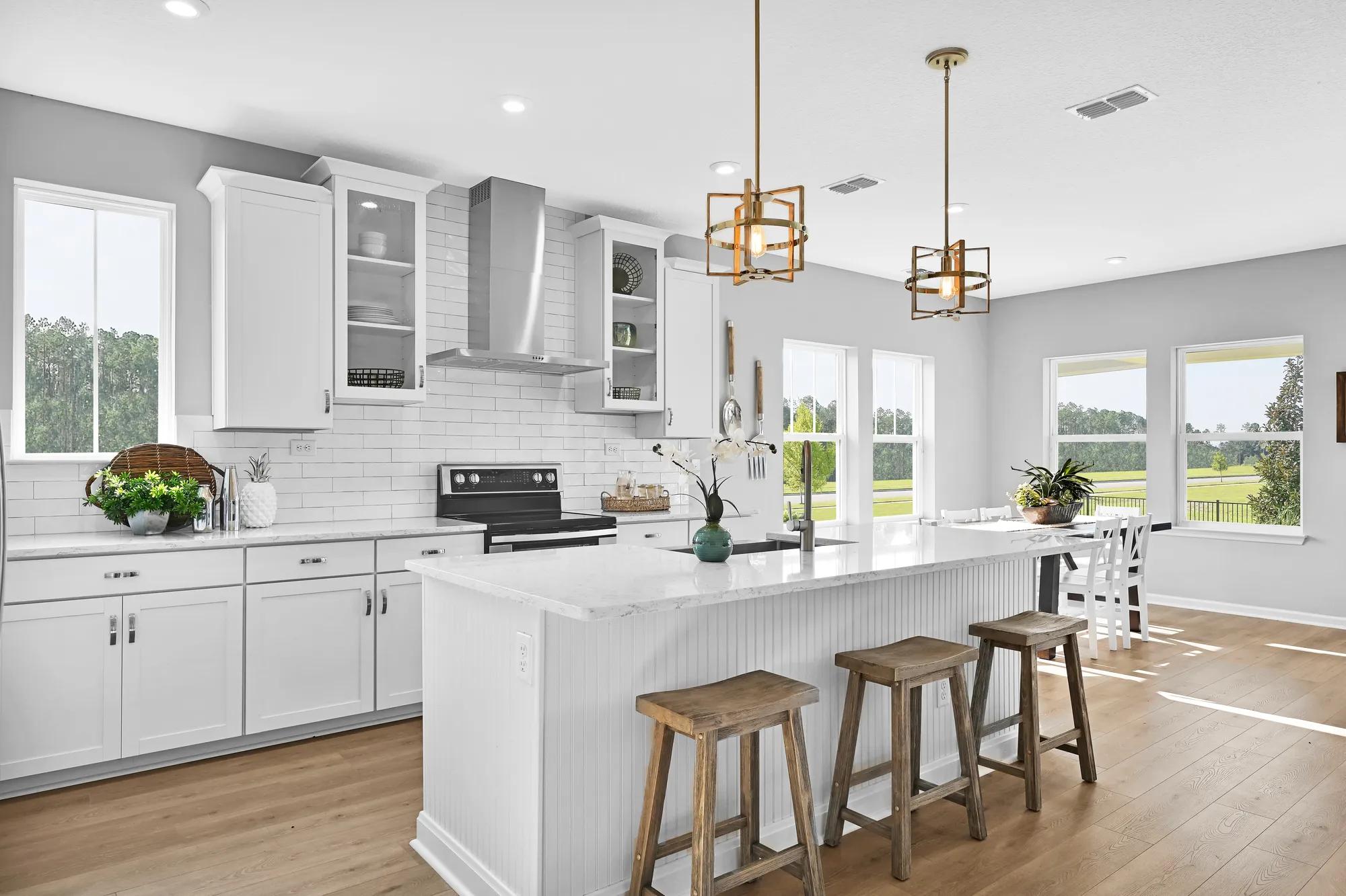 kitchen open to dining room