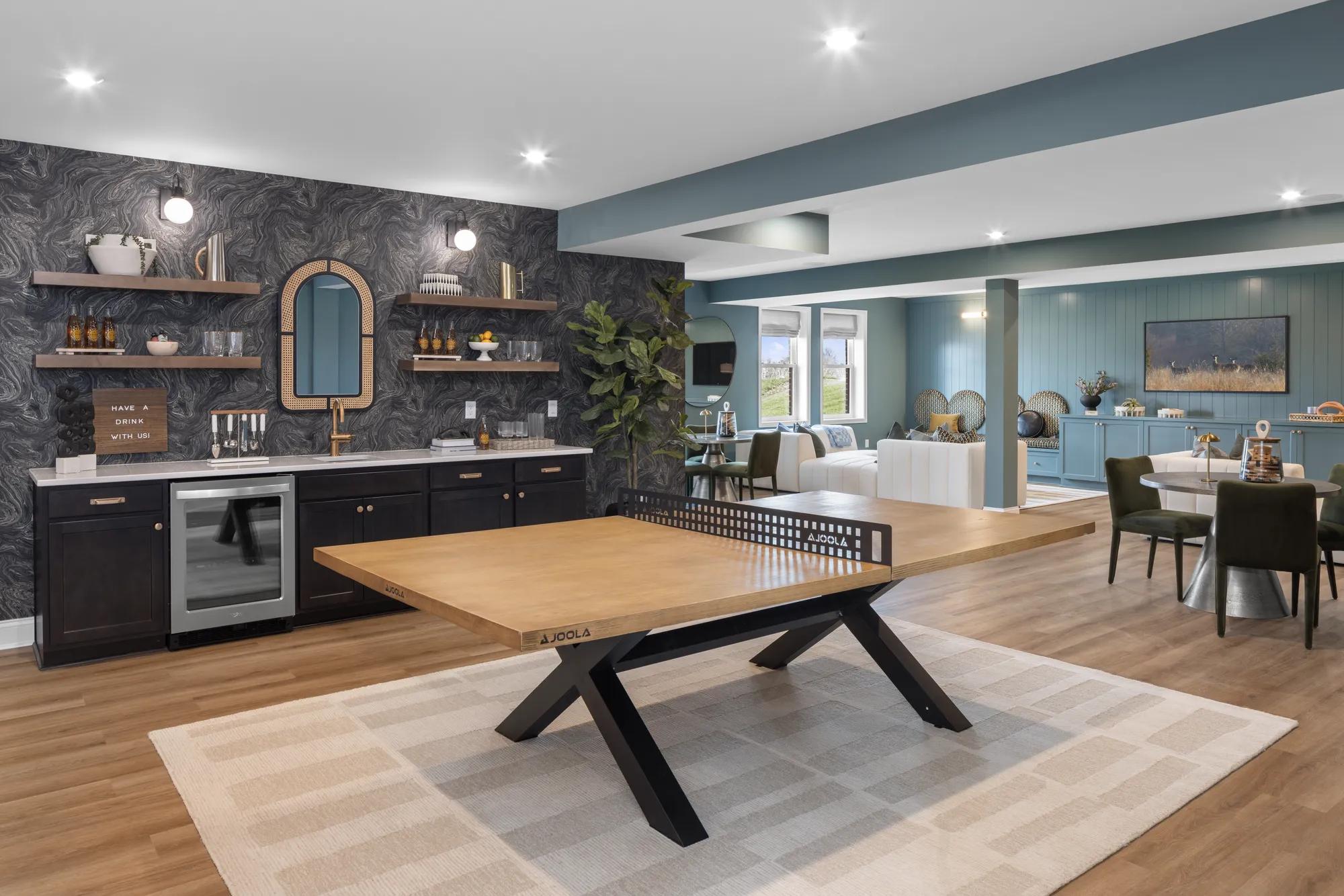 Drees home lower level with entertainment space