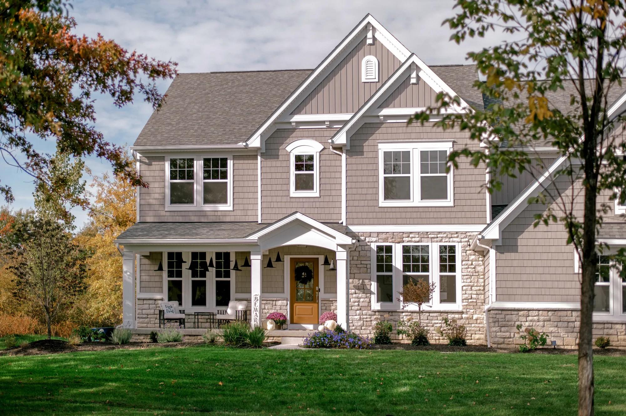 A beautiful new home decorated for fall