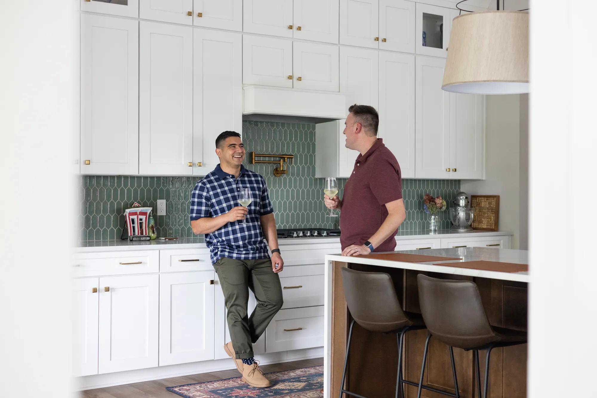 The Midwest Husbands in their beautiful Drees Home kitchen
