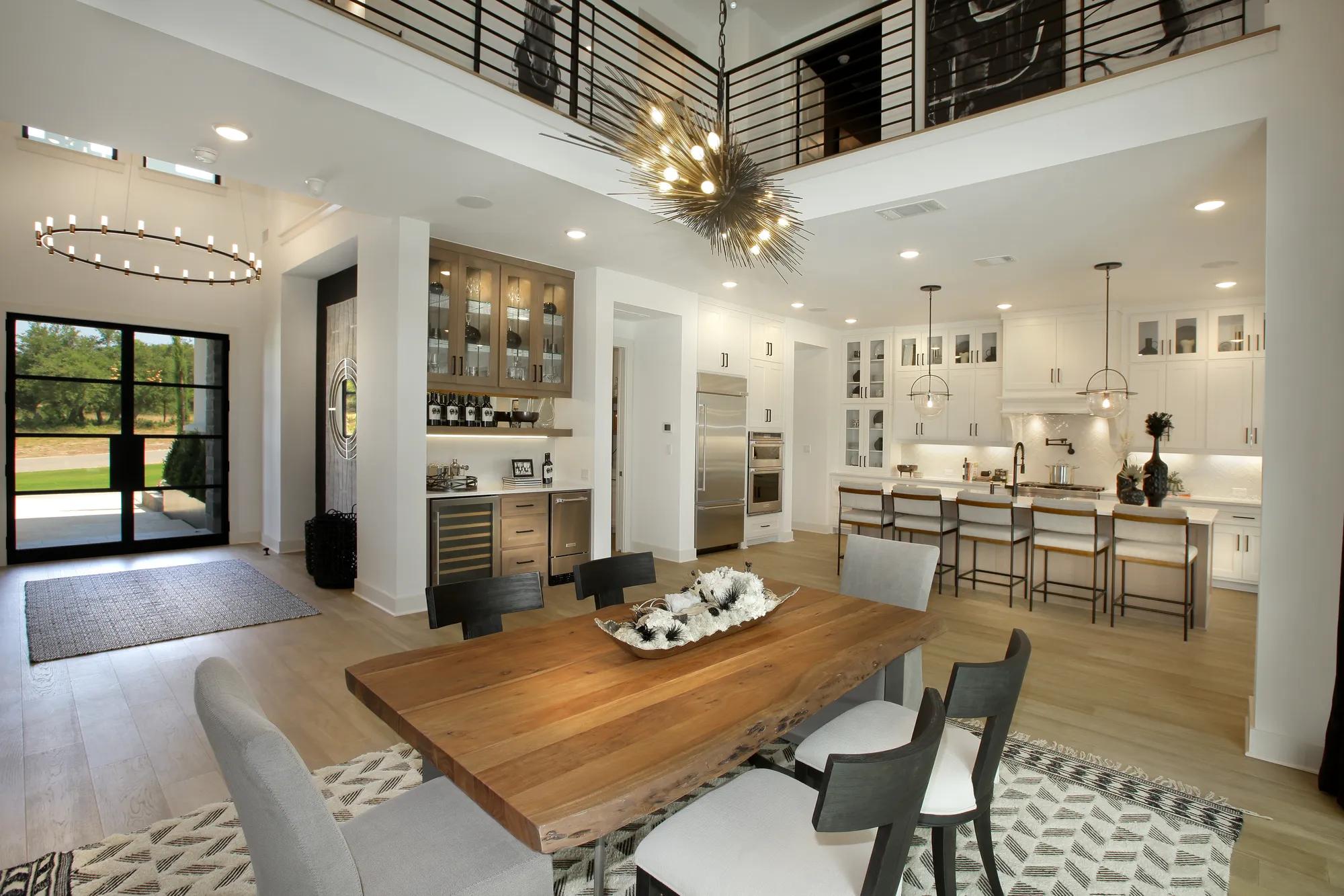 two-story dining room