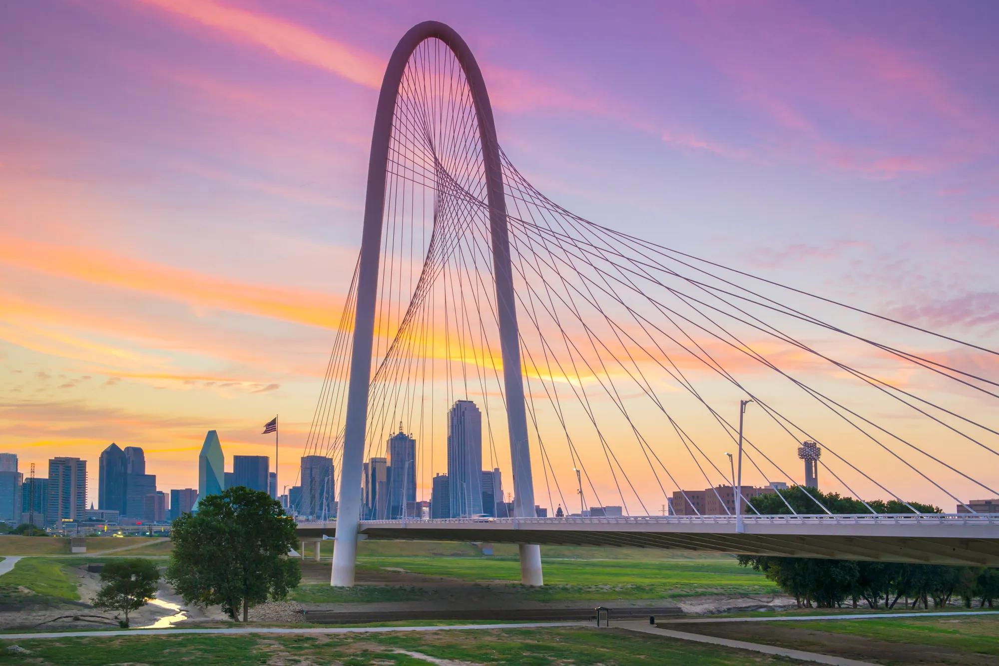 Downtown Dallas Texas at sunrise