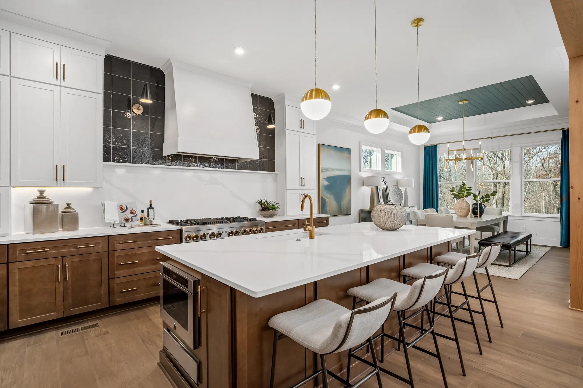 custom kitchen with large island
