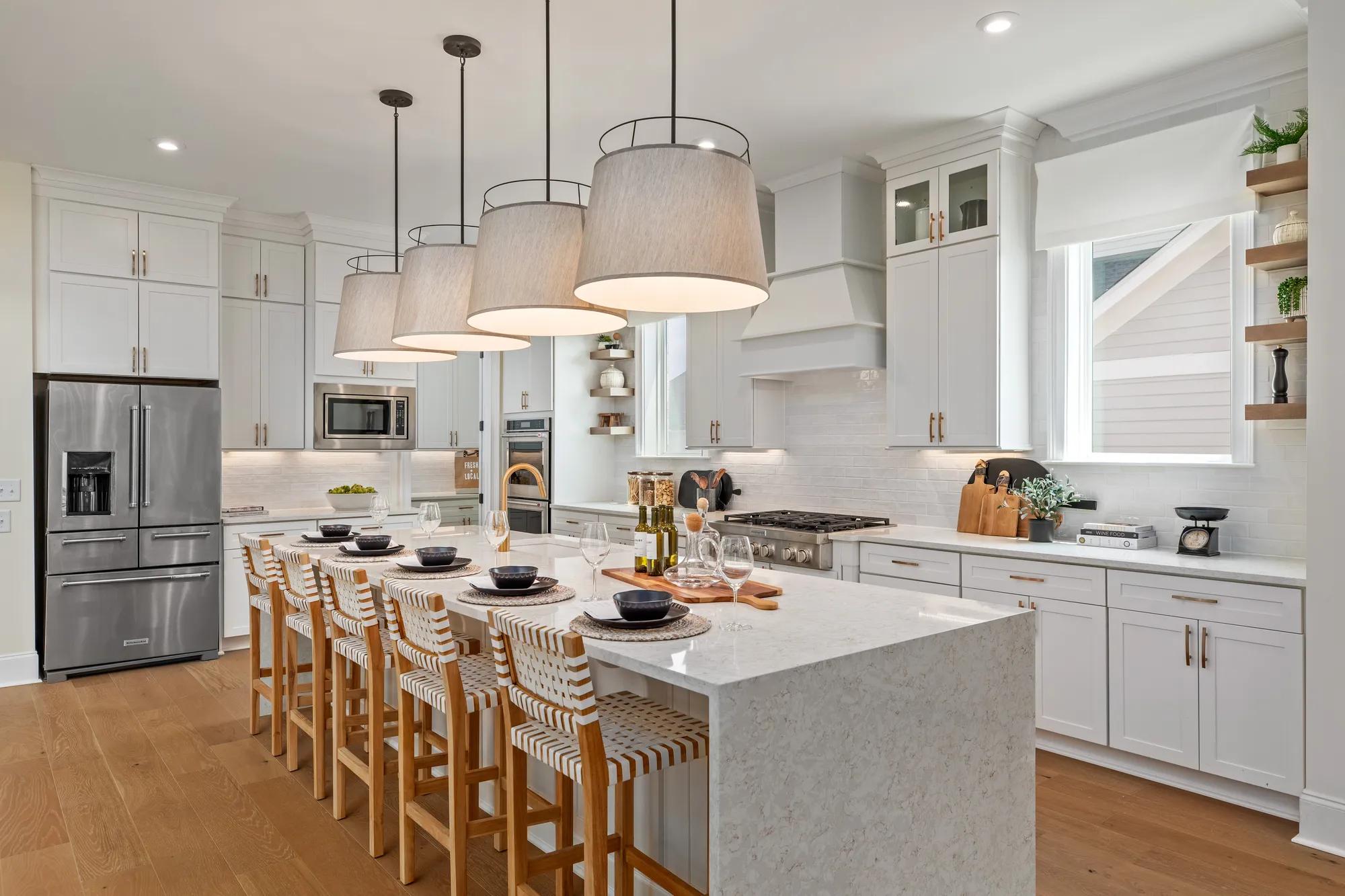 custom kitchen with white cabinets