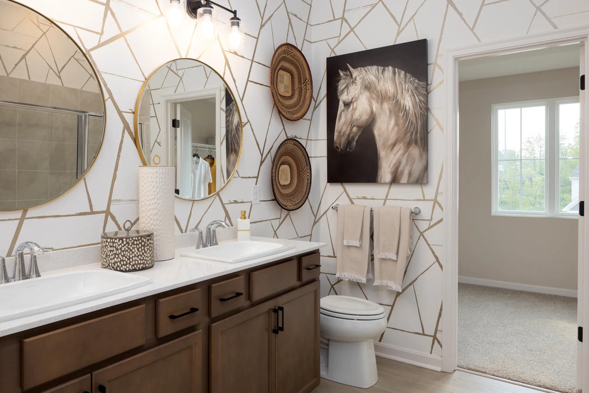 primary bath with double vanities