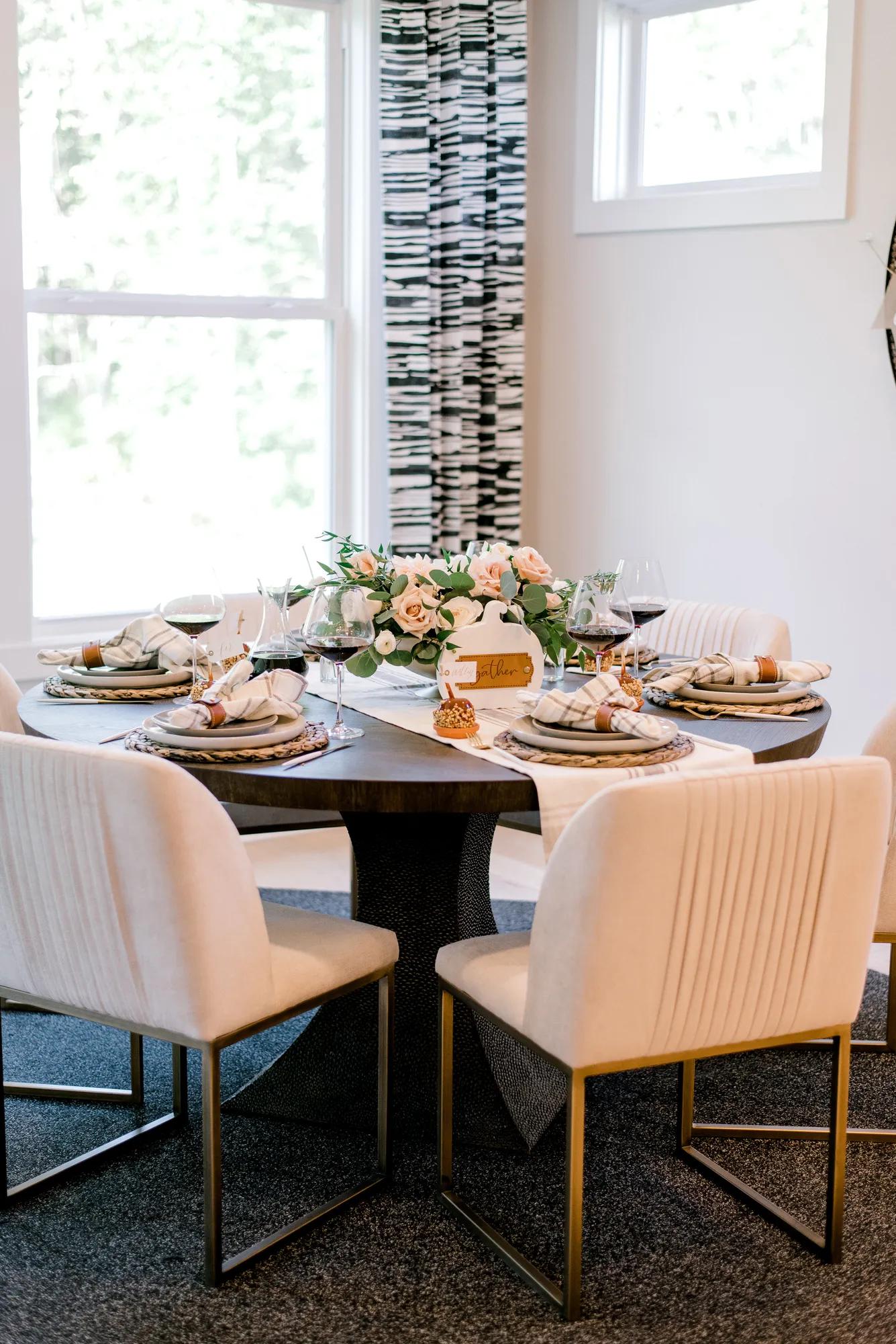 A gorgeous fall table display in a custom Drees Home