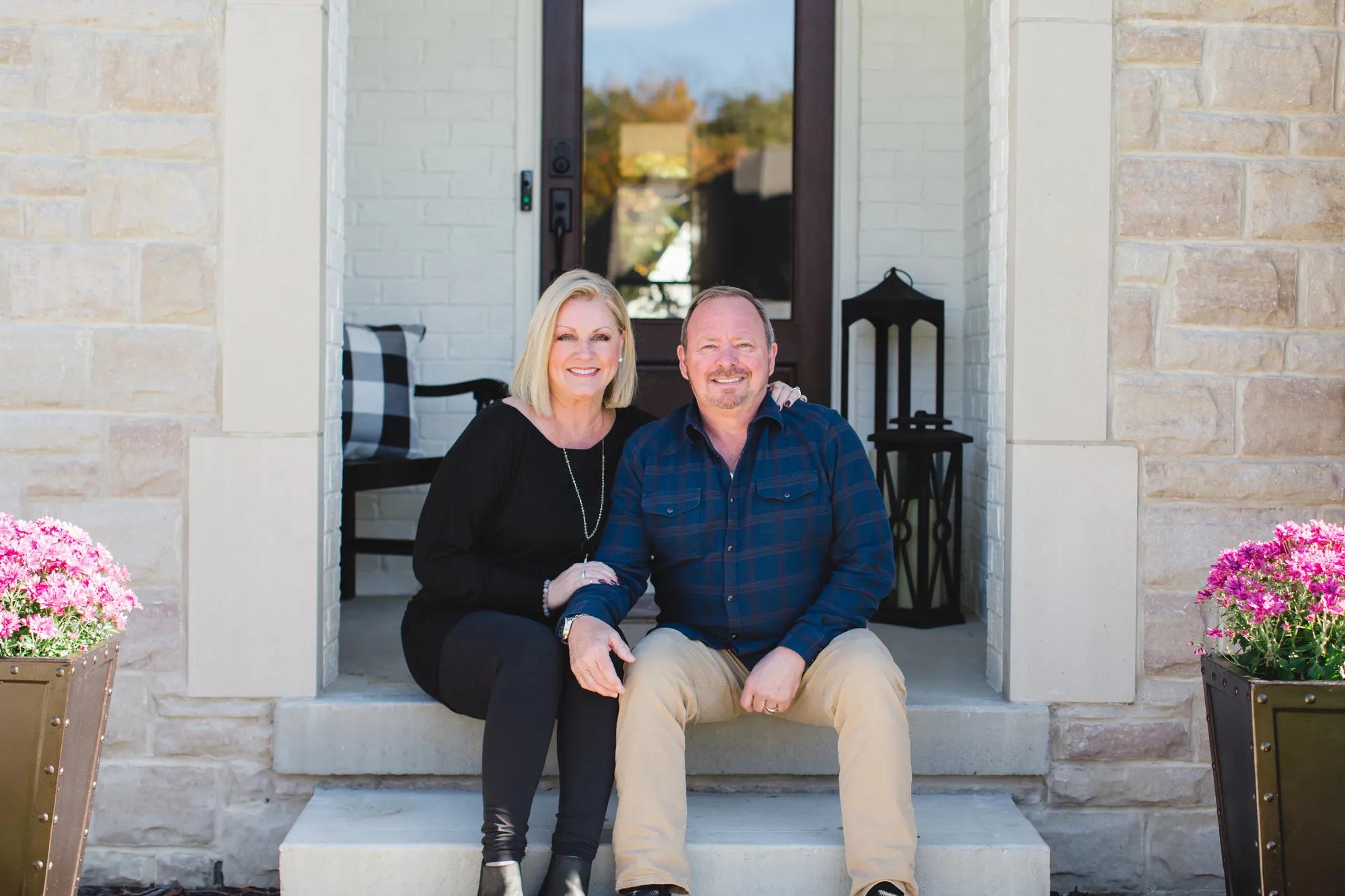 New homeowners enjoying their beautiful entryway to their Crestwood home